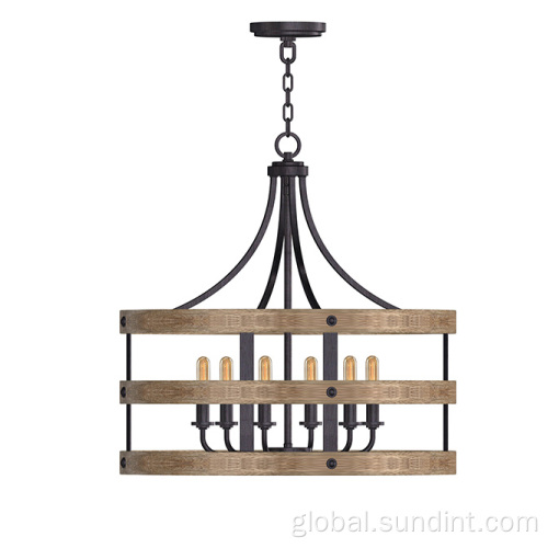 Steel Light Chandelier Vintage Style 6-light Chandelier Lamp For Living Room Supplier